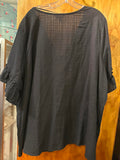28/30- 4X Terra & Sky Women's V-Neck Blouse  Stylish Ruffled Sleeves