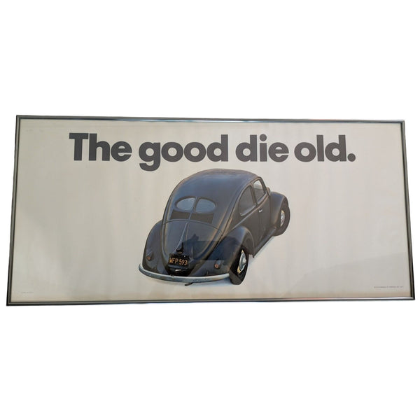 29x13 Volkswagen Beetle 1971 Ad Poster Framed 
