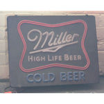 3D 1980s Miller High Life 20x15  Beer Cold Beer Faux Neon Bar Sign Lighted Plastic USA