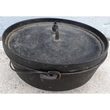 14 CO D Cast Iron "Short" Camp 14" Dutch 3 Leg Footed Oven Older Lodge ? 14CO
