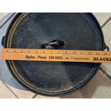 14 CO D Cast Iron "Short" Camp 14" Dutch 3 Leg Footed Oven Older Lodge ? 14CO