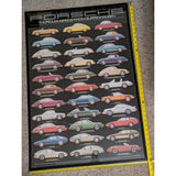 24x36 Porsche Thoroughbreds From Zuffenhausen 1984 Poster Ken Rush Art Print Framed