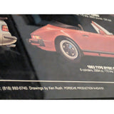 24x36 Porsche Thoroughbreds From Zuffenhausen 1984 Poster Ken Rush Art Print Framed