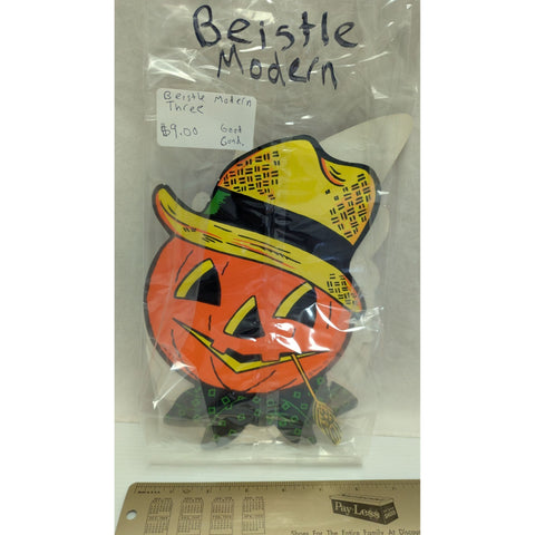 3 Modern Beistle Halloween Die-Cut Cutouts Pumpkin Two Witch Decor Repop