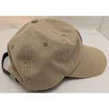 American Eagle Beige Red White Cross Baseball Cap Adjustable Cotton Faux Leather Strap