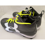 15 Men's Under Armour UA Crusher RM Black White Football Cleats Synthetic 1286600-001 Lightweight