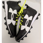 15 Men's Under Armour UA Crusher RM Black White Football Cleats Synthetic 1286600-001 Lightweight