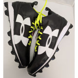 15 Men's Under Armour UA Crusher RM Black White Football Cleats Synthetic 1286600-001 Lightweight
