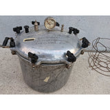 21 QT Quart National Pressure Cooker Canning Eau Claire Wis Vintage Aluminum Wood Handles