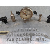 21 QT Quart National Pressure Cooker Canning Eau Claire Wis Vintage Aluminum Wood Handles