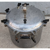 21 QT Quart National Pressure Cooker Canning Eau Claire Wis Vintage Aluminum Wood Handles