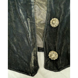 M Double D Ranch Wear Western Cropped Velvet Jacket Beaded Studs Black/Red Vintage 90s Halloween Costume