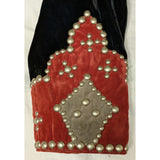M Double D Ranch Wear Western Cropped Velvet Jacket Beaded Studs Black/Red Vintage 90s Halloween Costume
