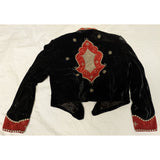 M Double D Ranch Wear Western Cropped Velvet Jacket Beaded Studs Black/Red Vintage 90s Halloween Costume