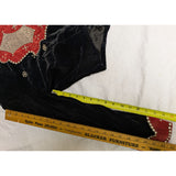M Double D Ranch Wear Western Cropped Velvet Jacket Beaded Studs Black/Red Vintage 90s Halloween Costume