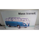 15X10 Mass Transit VW Samba 23 Window Bus Sign 1996 Desperate Enterprises Tin Metal Volkswagen Van Wall Art