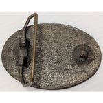 RARE Simplot Mining Belt Buckle Pick Shovel Vintage Oval Metal Industry Fertilizer
