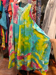 24 Roaman's Colorful Tie-Dye boho Top with Beaded Neckline