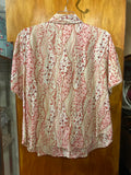 22W Emma James Vintage Linen Floral Short Sleeve Shirt - Size 22W