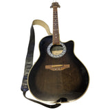 Belcat SOV-700 Acoustic Electric Guitar Bowlback Black Rosewood Ovation Celebrity CC57 Handcrafted Leather Strap Korea