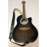 Belcat SOV-700 Acoustic Electric Guitar Bowlback Black Rosewood Ovation Celebrity CC57 Handcrafted Leather Strap Korea