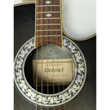 Belcat SOV-700 Acoustic Electric Guitar Bowlback Black Rosewood Ovation Celebrity CC57 Handcrafted Leather Strap Korea
