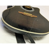 Belcat SOV-700 Acoustic Electric Guitar Bowlback Black Rosewood Ovation Celebrity CC57 Handcrafted Leather Strap Korea