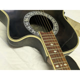 Belcat SOV-700 Acoustic Electric Guitar Bowlback Black Rosewood Ovation Celebrity CC57 Handcrafted Leather Strap Korea