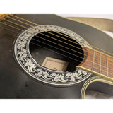Belcat SOV-700 Acoustic Electric Guitar Bowlback Black Rosewood Ovation Celebrity CC57 Handcrafted Leather Strap Korea