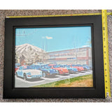 12x17 1980s Sun Valley Auto Club Dennis Collins Framed Porsche Dealership Art Print Idaho Truck Rulon Evans