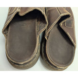 Arizona Jean Co AS-IS W9 M8 Y2K Vintage 90s Brown Leather Chunky Slide Sandals Slip-On Garden Work
