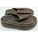 Arizona Jean Co AS-IS W9 M8 Y2K Vintage 90s Brown Leather Chunky Slide Sandals Slip-On Garden Work