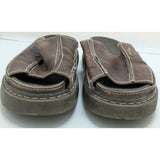 Arizona Jean Co AS-IS W9 M8 Y2K Vintage 90s Brown Leather Chunky Slide Sandals Slip-On Garden Work