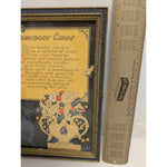 Vintage Framed "Somebody Cares" Poem Print Art Nouveau Design Antique