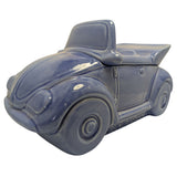 1988 J.L. Lisa & Co. Ceramic Car Cookie Jar Purple Blue Glaze VW Bug Beetle USA