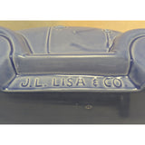 1988 J.L. Lisa & Co. Ceramic Car Cookie Jar Purple Blue Glaze VW Bug Beetle USA