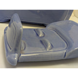 1988 J.L. Lisa & Co. Ceramic Car Cookie Jar Purple Blue Glaze VW Bug Beetle USA