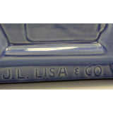 1988 J.L. Lisa & Co. Ceramic Car Cookie Jar Purple Blue Glaze VW Bug Beetle USA