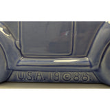 1988 J.L. Lisa & Co. Ceramic Car Cookie Jar Purple Blue Glaze VW Bug Beetle USA