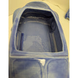 1988 J.L. Lisa & Co. Ceramic Car Cookie Jar Purple Blue Glaze VW Bug Beetle USA