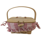 7" 1997 Pink Stripe Fabric Kiddie Purse Longaberger Small Basket Lid Liner USA Handwoven