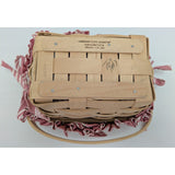7" 1997 Pink Stripe Fabric Kiddie Purse Longaberger Small Basket Lid Liner USA Handwoven