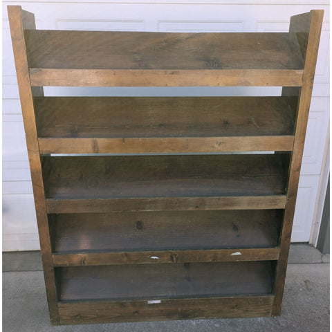 Display Shelf Book Magazine Shoes Rustic Reclaimed Wood Five Tier Rack Handcrafted Farmhouse Furniture
