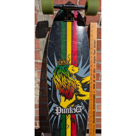 40" Yocaher Punked Rasta Lion Graphic Longboard Skateboard 70mm Speed Cruiser Wheels