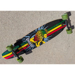 40" Yocaher Punked Rasta Lion Graphic Longboard Skateboard 70mm Speed Cruiser Wheels