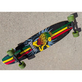 40" Yocaher Punked Rasta Lion Graphic Longboard Skateboard 70mm Speed Cruiser Wheels