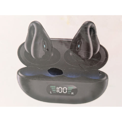 NEW YYK-Q80 Clip On Wireless Headphones Earbuds Bluetooth 5.3 With Charging Case