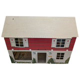 1974 Marx Toy Dollhouse Metal Tin Lithograph Litho 2-Story 5 Rooms 19"x14"x9" USA Made Vintage Doll House