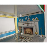 1974 Marx Toy Dollhouse Metal Tin Lithograph Litho 2-Story 5 Rooms 19"x14"x9" USA Made Vintage Doll House
