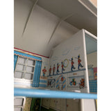 1974 Marx Toy Dollhouse Metal Tin Lithograph Litho 2-Story 5 Rooms 19"x14"x9" USA Made Vintage Doll House